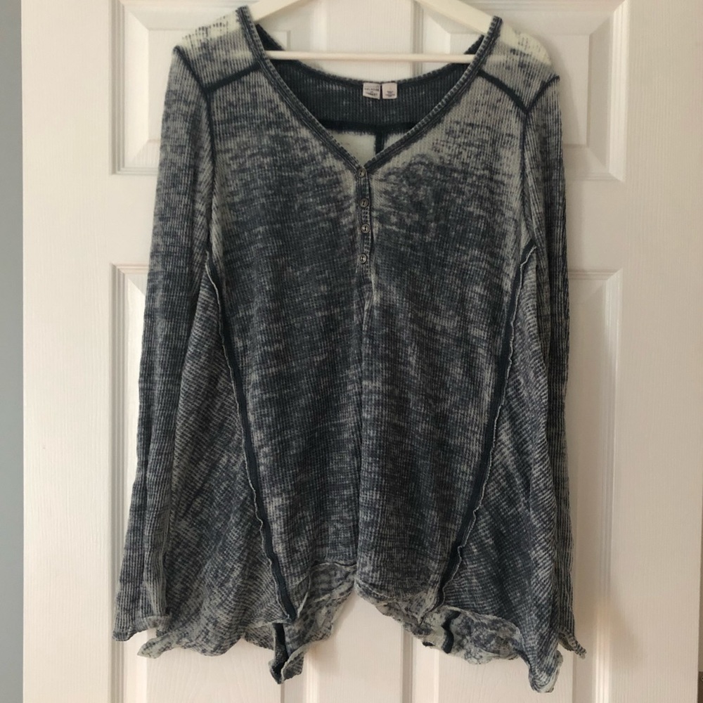 Melrose and Market Loose Blue Henley Shirt
